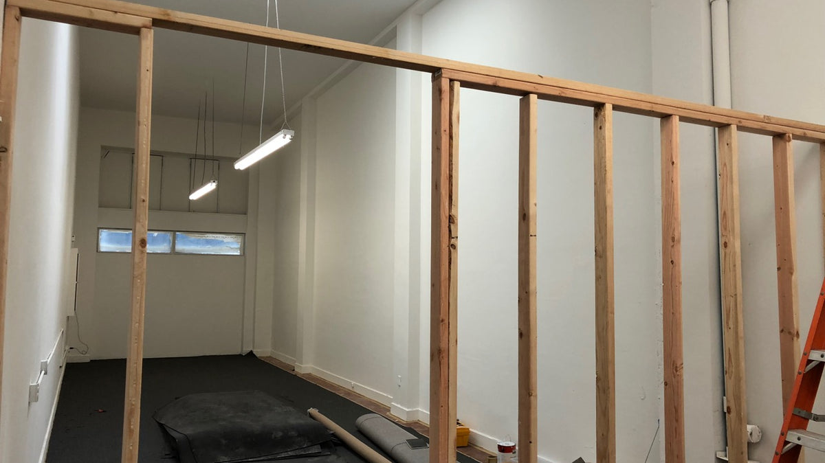 SlimFold Studio Partition Wall Going Up